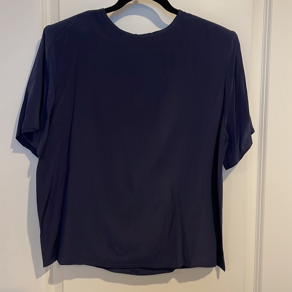 Jennifer Moore Navy Silk Top - Picture 2 of 6
